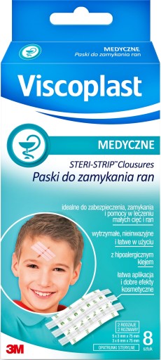 VISCOPLAST STERI-STRIP 8 KS, ČÍR