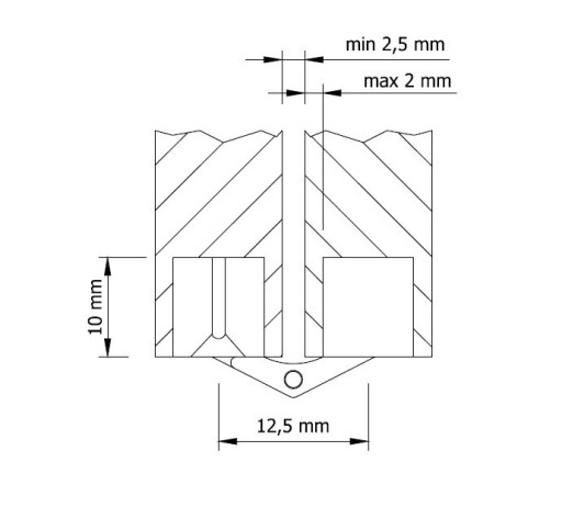 Záves cylindrický fi 8 mm, na stôl, nábytkové dvierka, mosadz
