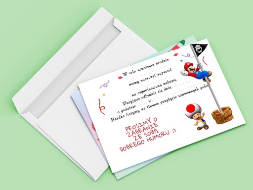 POZVÁNKA SUPER MARIO BROS NA NARODENINY DIEŤAŤA + OBÁLKA ZDARMA