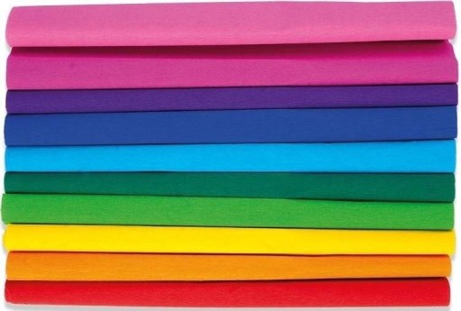 Happy Color krčený hodvábny papier 25x200 cm 10 roliek dúhový