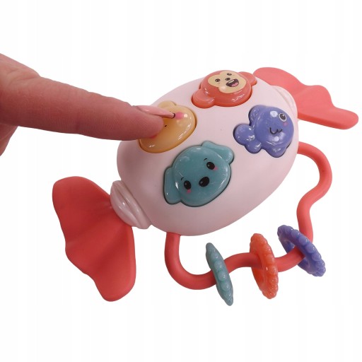 Hrkajúce hryzátko music box zvuky svetiel 66857R