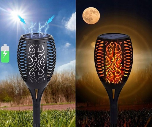 Solar Lamp Led Torch efekt ohňa plameňa