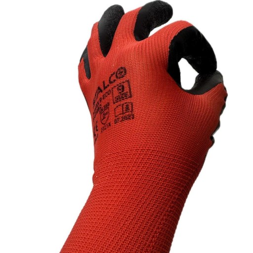 Pracovné rukavice STALCO BOZP do záhrady a garáže, polyester 9, červené