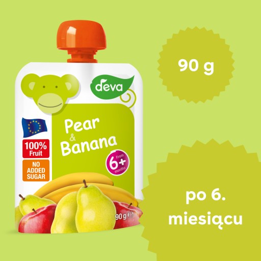 DEVA Ovocná pena, hruška a banán, 3x90G