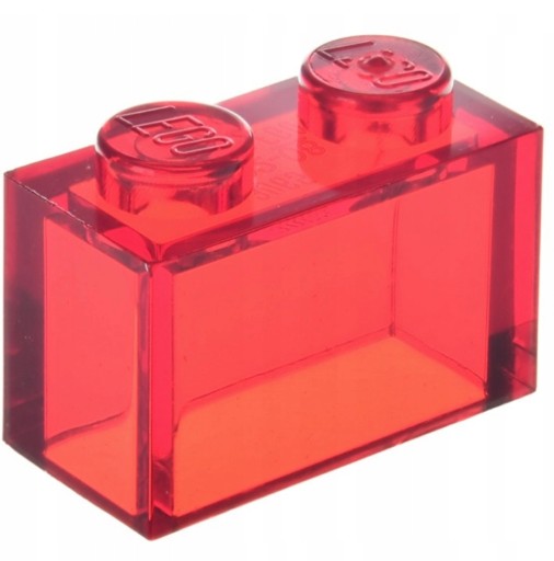 LEGO Brick 1x2 Trans Red 3065 6244905 - 2 ks