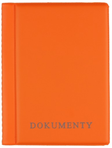 Oranžový KRYT puzdro na DOKLADY Biurfol NUTNÉ DO ŠKOLY
