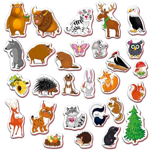 Magnety na chladničku ANIMALS 28 KS pre deti