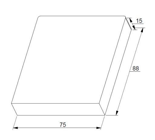 Guma na zdvihák, gumový blok 15x75x88mm