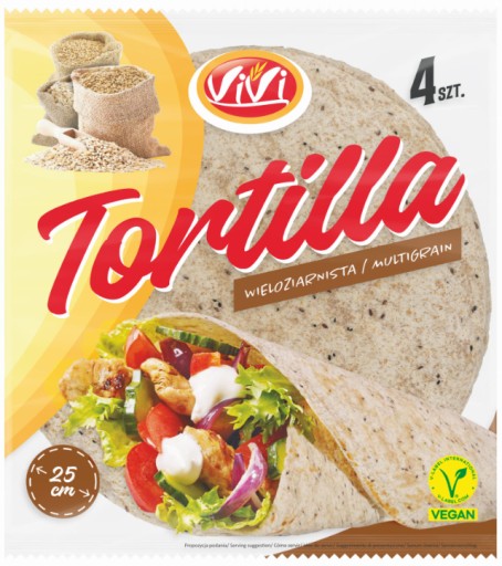 VIVI VIACZRNNÁ TORTILLA 240G (4 karbonátky) 25CM
