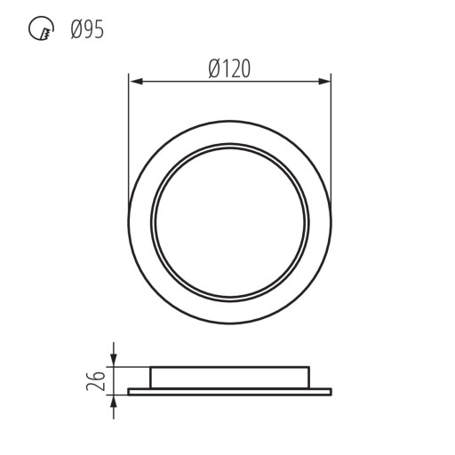 LED downlight panel, zápustné svietidlo LL AZOV 9W NW