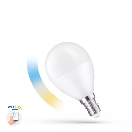 LED GUĽA 5W E-14 230V CCT+DIM Wi-Fi spektrum SMART