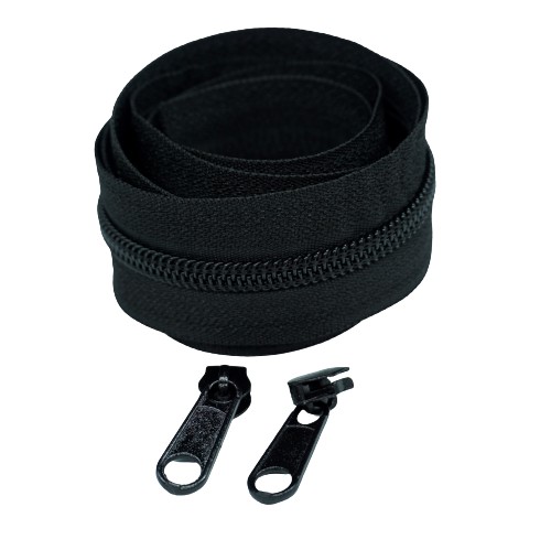 ČIERNA páska na zips 3mm špirála plus 2 posúvače
