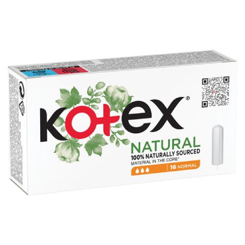 KOTEX Prírodné tampóny Normal, 16 ks.