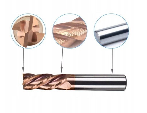 HRC55 VHM stopková fréza, priemer 3mm, 3x8x4x50