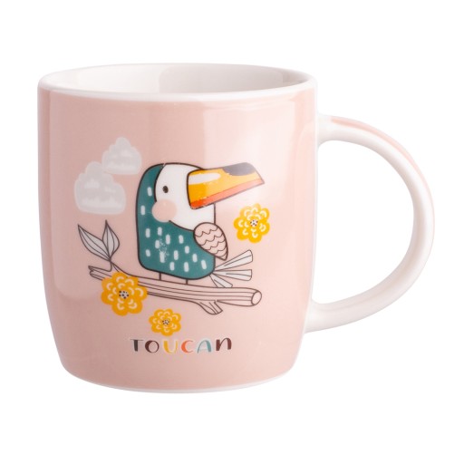 HRNČEK PRE DETI Hrnček vtáčiky Tukan porcelán 250ml