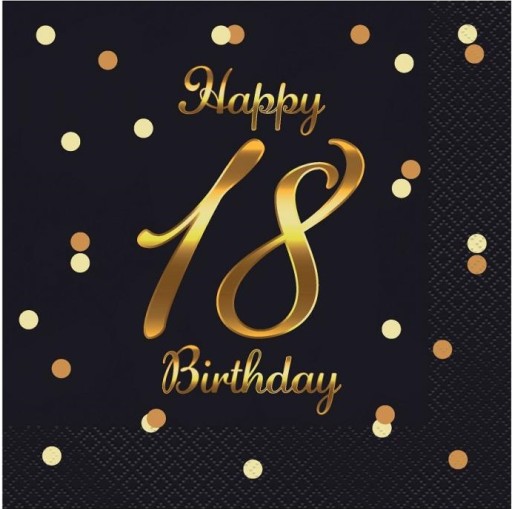 NARODENINOVÉ obrúsky 18 papier k osemnástym narodeninám 20 ks
