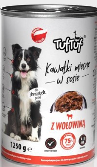 TUF-TUF Mäsové kúsky s hovädzím mäsom pre psov 1250G