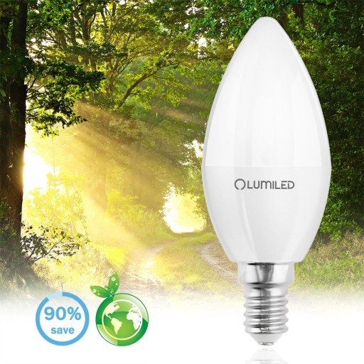 LED SVIEČKOVÁ žiarovka B35 E14 5W = 40W 470lm 4000K Neutrál 180° LUMILED