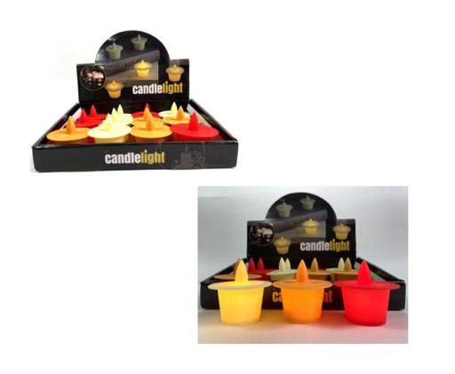 Plastová LED sviečka na batérie MIX COLOR 5,5x5,5