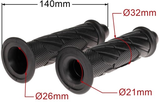 MOTORKOVÉ RADIČE 22mm, sada, čierne