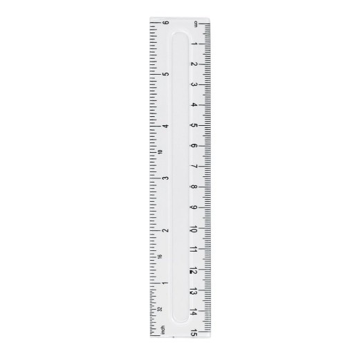 Plastová školská kancelária RULE 15cm transparentná GRAND
