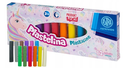 PLASTICINA ASTRA JEDNOROŽEC 12 FARIEB JEMNÁ