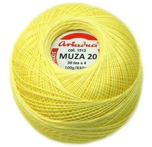 Cordonka MUZA 20 Ariadna 1512 žltá 100g/820m