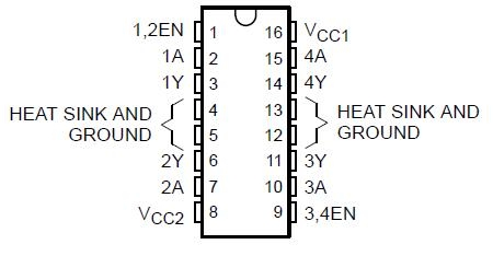 Integrovaný obvod L293D: H-bridge