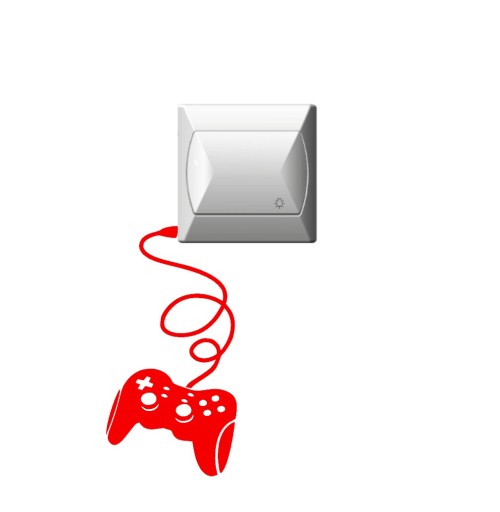 Nálepka na stenu pre vypínač na podložke GAMER hernej konzoly
