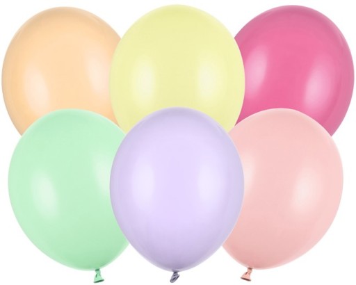 FAREBNÉ BALÓNY SVETLE PASTELOVÉ NARODENINY ROK STARÝ SILNÝ 30 CM 12 PALCOV 10 KS