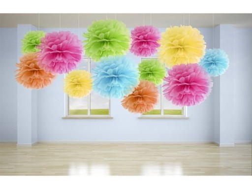 Bambuľka z hodvábneho papiera - PartyDeco - námornícka modrá 25 cm