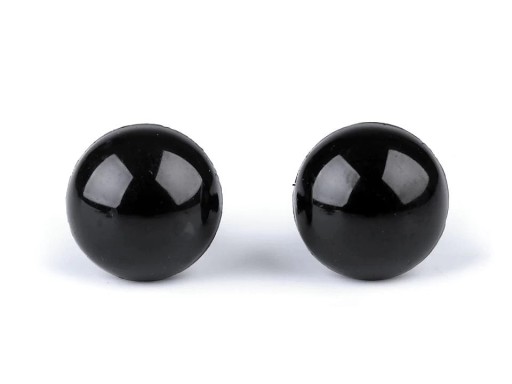 Oči pre maskotov / 12 mm / čierne / 10 ks.