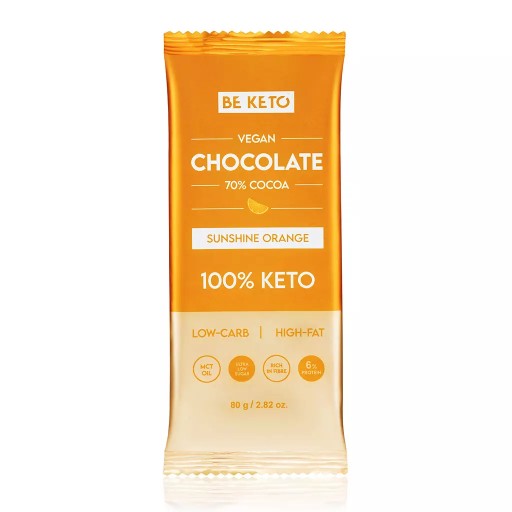 BeKeto Vegan Keto Čokoláda s MCT olejom 80g - Slnečný pomaranč