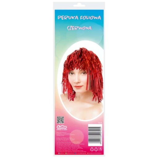 ČERVENÁ lesklá fóliová parochňa na karneval