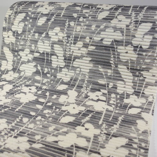 Grafitová protišmyková kúpeľňová predložka FLOWERS 65x10cm