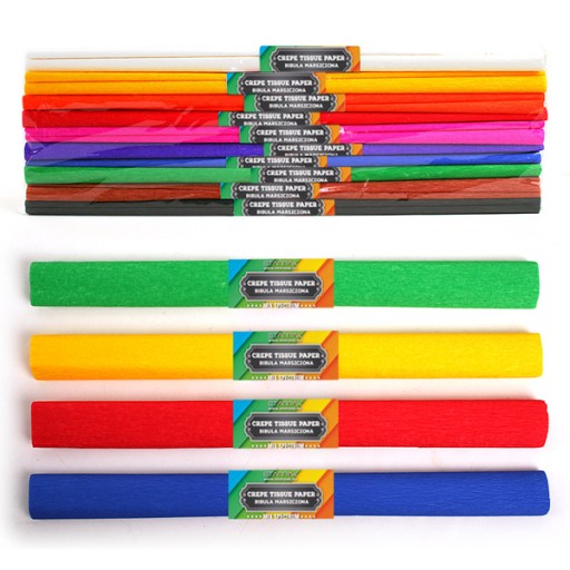 Krčený hodvábny papier, mix farieb (10 ks)