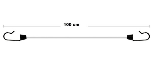PLÁNO, GUMOVÝ PÁS, SILNÉ nástavce na batožinovú dosku, 100 cm