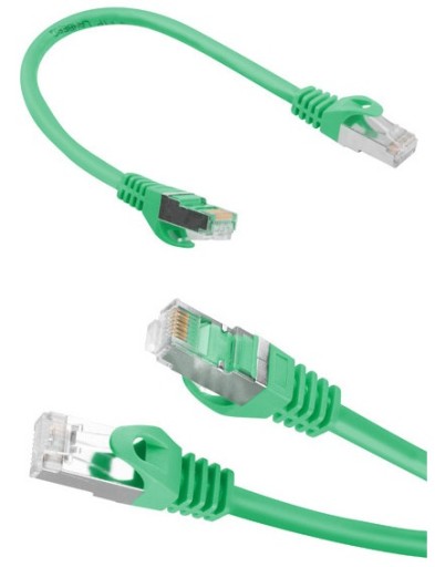 Sieťový kábel LAN ETHERNET internet cat 6 FTP RJ45 0,25m krútený pár Zelená