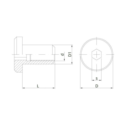 Nábytková matica Ericson M6x11 Plochá hlava 10 ks