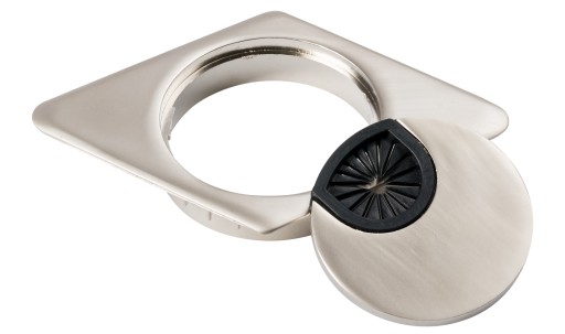 Káblová priechodka Rhombus, priemer 60 mm, saténový matný nikel - KD-60/K AMIX