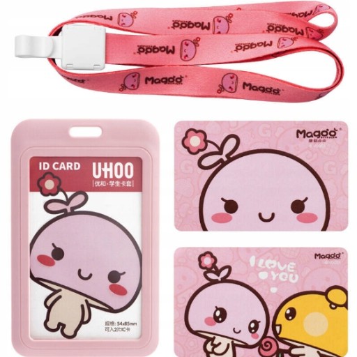 Puzdro na karty Lanyard UHOO 6008 Magoo Pink