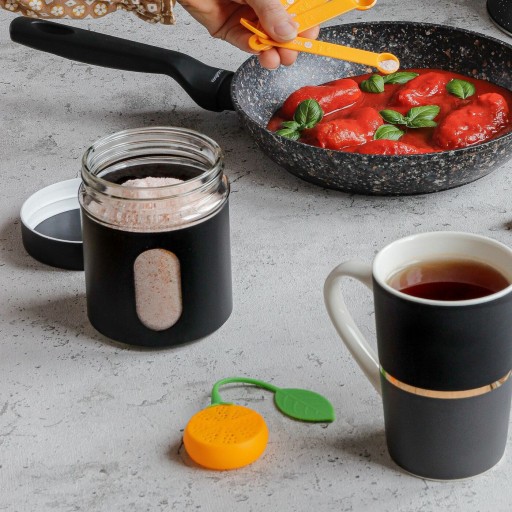 Silikónový TEA INFUNER na hrnček, ORANŽOVÝ