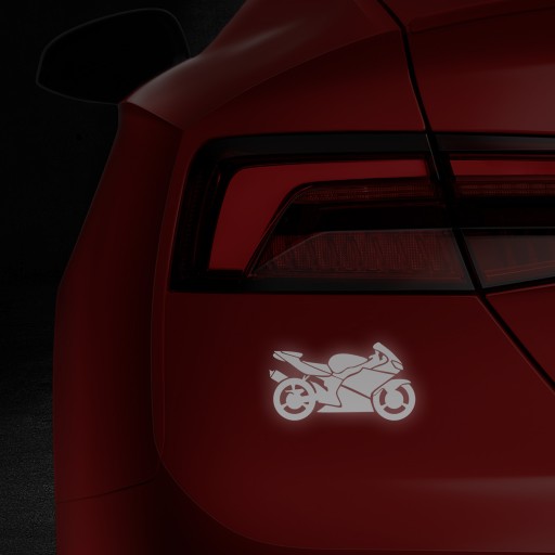 ČIERNA NÁLEPKA NA MOTOCYKLU MOTORKA NA AUTO