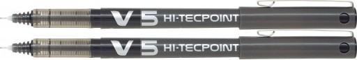 PILOT V5 Hi-Tecpoint jemná linka BLACK x 2