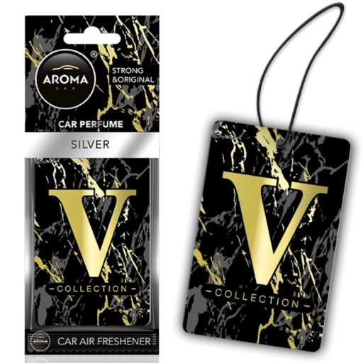 AROMA CAR V-SERIES VÔŇA VÔŇA STRIEBORNÝ OSVIEŽOVAČ AUTA