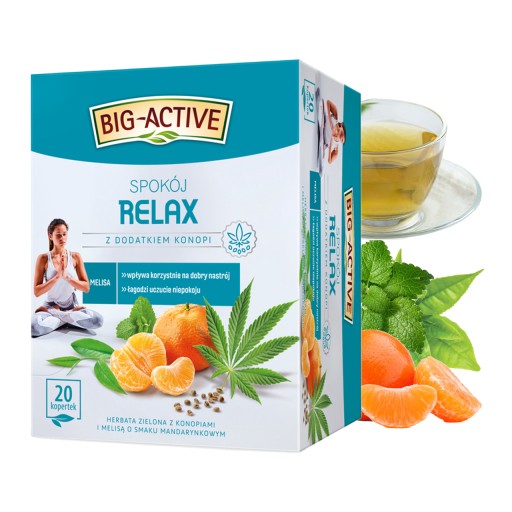 BIG ACTIVE funkčný čaj GREEN PEACE RELAX antistresový 20 OBÁLOK