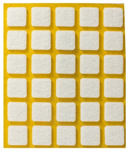 SAMOLEPIACA PODLOŽKA PLSTENÁ 15x15 BIELA PODLOŽKA PLSTENÁ 30 ks