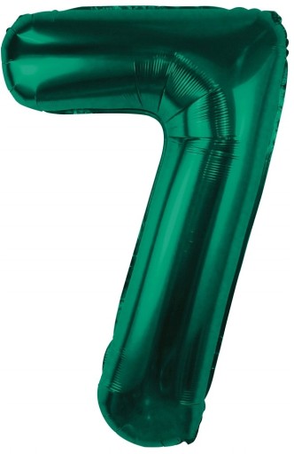Balón Číslo Číslo 7 Fľaša Zelená narodeninová dekorácia fólia 85 cm