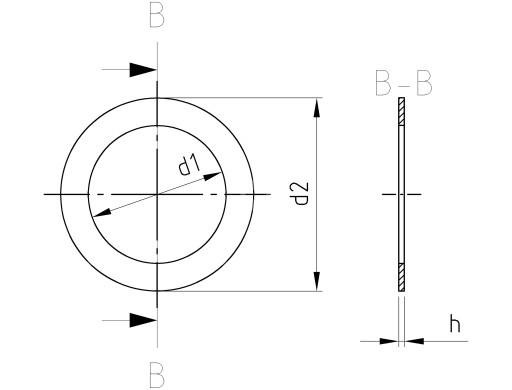 Dištančná podložka DIN 988 20x28x1mm 10 ks.