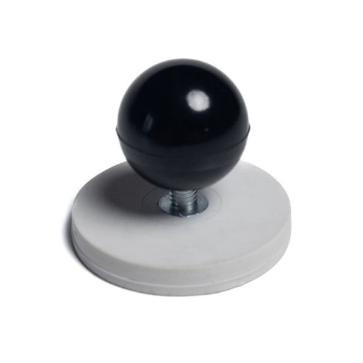 Silný biely aplikačný magnet s guľôčkovou rukoväťou, priemer 4 cm